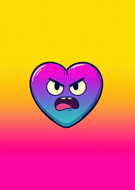 Angry Heart Cartoon Character
