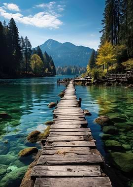 Wooden Dock on Clear Lake
