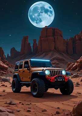 Jeep Wrangler in Desert Landscape