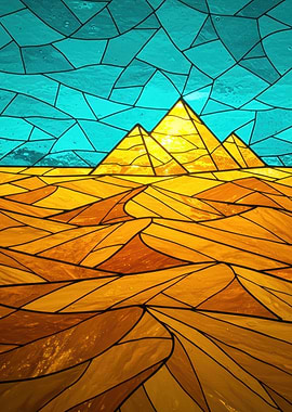Egyptian Pyramids Stained Glass Art