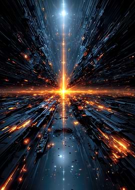 Futuristic Cityscape with Glowing Lights