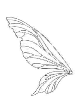 Fairy Wing Minimalist Line Art