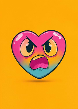 Angry Heart Cartoon Character