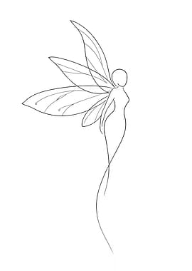 Minimalist Fairy Line Art
