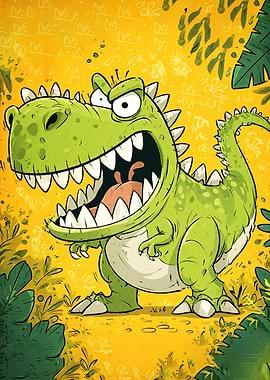 Angry Green Dinosaur