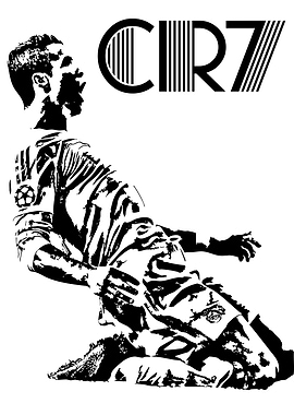 Cristiano Ronaldo CR7 Celebration Black and White