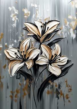 Elegant Lily Flowers Painting