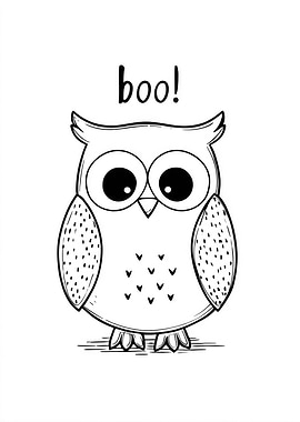 Cute Owl Boo Illustration