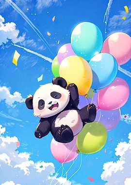 Panda Balloons Sky