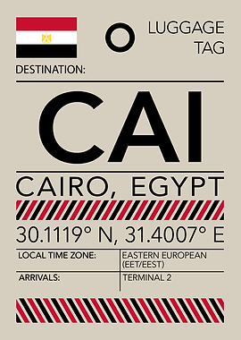 CAI Cairo, Egypt Airport Luggage Tag
