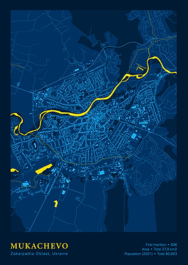 Mukachevo, Ukraine City Map
