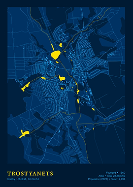 Trostyanets, Ukraine City Map