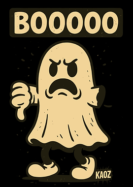 Booing Ghost Cartoon Character