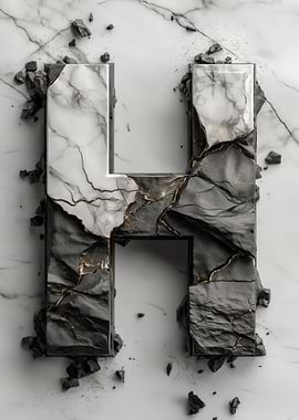 Marble Letter H