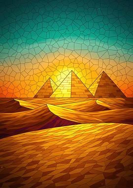 Egyptian Pyramids Mosaic Art