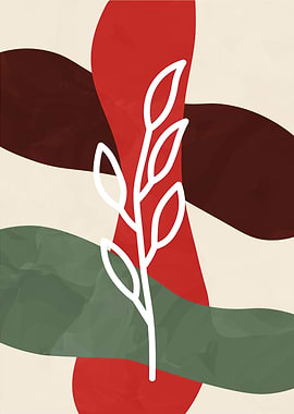 Abstract Botanical Art with Earth Tones