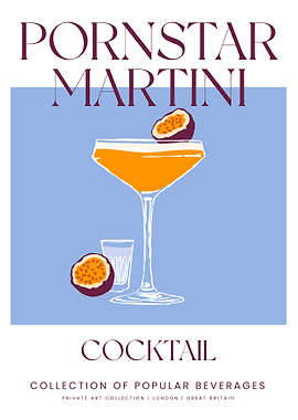 Pornstar Martini Cocktail Art Print