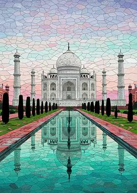 Taj Mahal Mosaic Reflection
