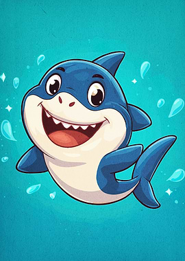 Cartoon Shark Big Smile