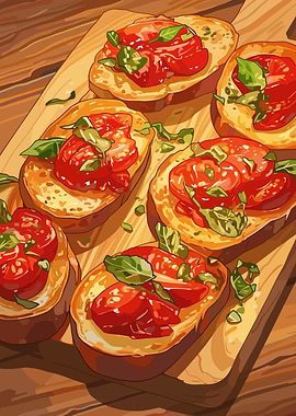 Bruschetta with Tomatoes and Basil