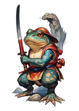 Frog Samurai Warrior with Katana