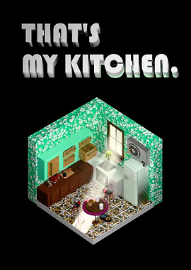 Cozy Isometric Kitchen 3D Illustration