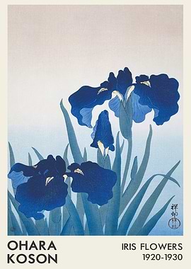 Ohara Koson Iris Flowers Print