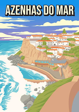 Azenhas do Mar Portugal Travel Poster