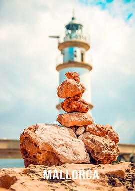 Mallorca Spain Lighthouse Rock Cairn