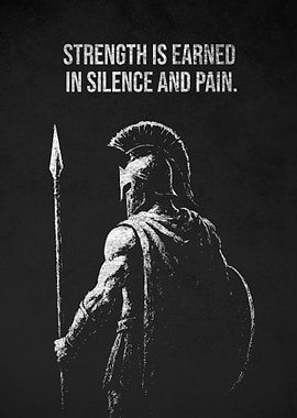 Spartan Warrior Forged in Silence Quote