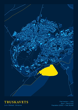 Truskavets, Ukraine City Map