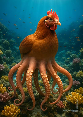 Chicken Octopus Hybrid Underwater
