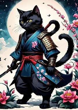 Samurai Cat Sword Armor