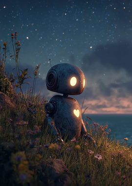 Lonely Robot on a Hill