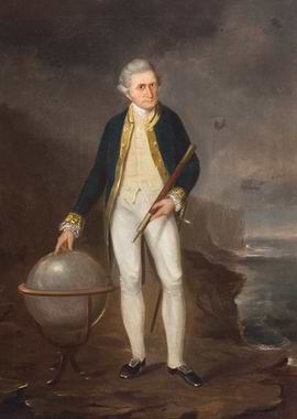 Captain James Cook Portrait with Globe