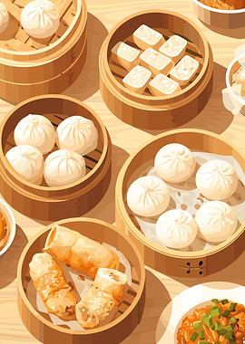 Dim Sum Feast Illustration