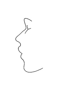 Minimalist Face Profile Line Art