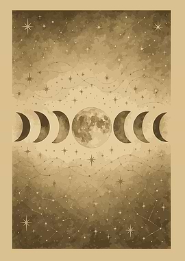 Moon Phases Celestial Art