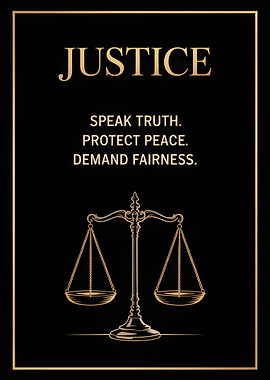 Justice Scales with Golden Text