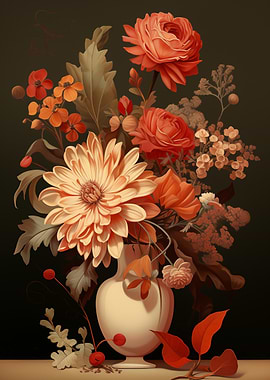 Floral Still Life and Vase