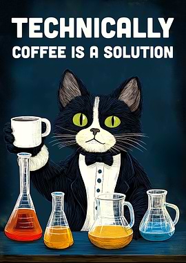 Coffee is a solution cat