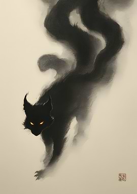 Mythical Japan Black Cat