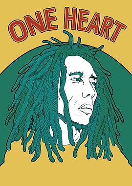 Bob Marley One Heart Illustration
