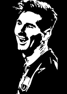 Lionel Messi Black and White Portrait