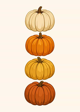 Minimalist Pumpkin Stack – Autumn Colors gift