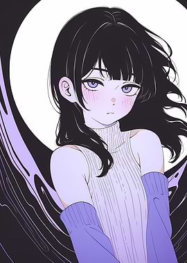Anime Girl with Black Hair