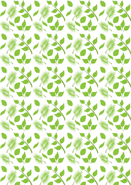 Green Leaves and Branches Pattern