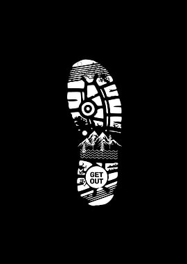 Get Out Shoe Print Design