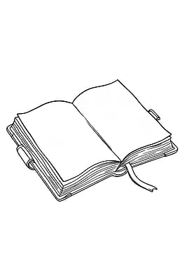 Open Book Minimalist Line Art