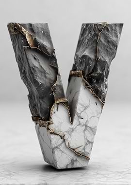 Marble Letter V